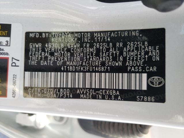 Photo 12 VIN: 4T1BD1FK3FU146871 - TOYOTA CAMRY 