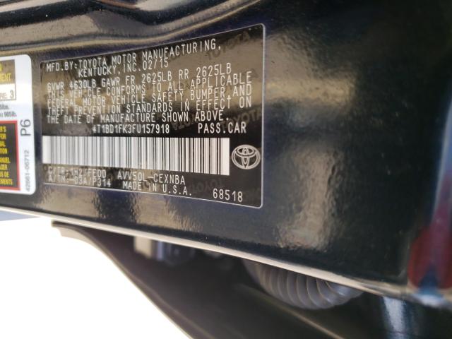 Photo 9 VIN: 4T1BD1FK3FU157918 - TOYOTA CAMRY HYBR 