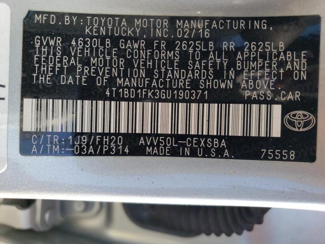 Photo 11 VIN: 4T1BD1FK3GU190371 - TOYOTA CAMRY 