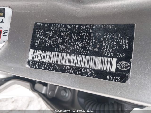 Photo 8 VIN: 4T1BD1FK3HU205372 - TOYOTA CAMRY 