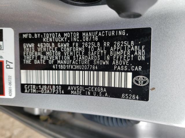 Photo 9 VIN: 4T1BD1FK3HU207784 - TOYOTA CAMRY HYBR 