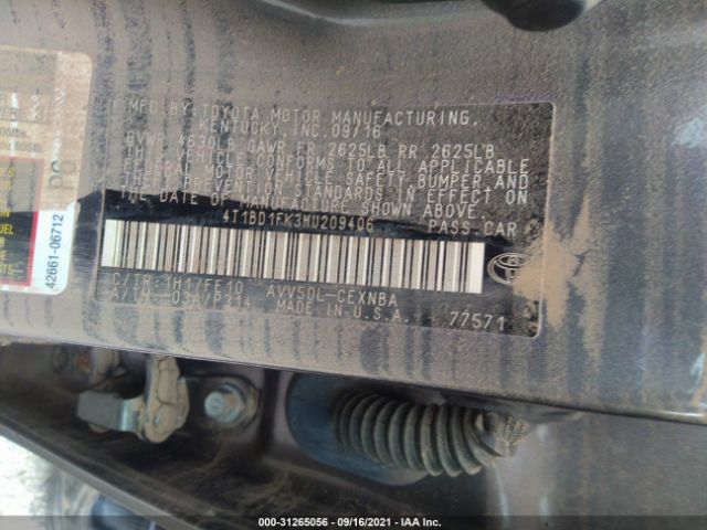 Photo 8 VIN: 4T1BD1FK3HU209406 - TOYOTA CAMRY 