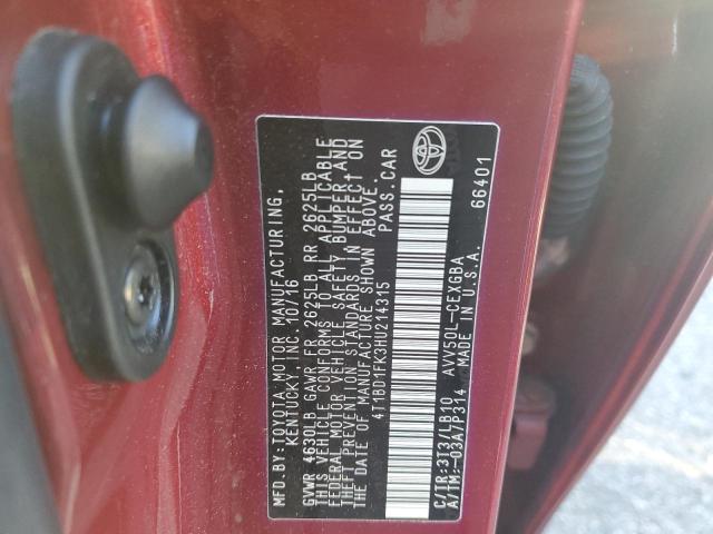 Photo 9 VIN: 4T1BD1FK3HU214315 - TOYOTA CAMRY HYBR 