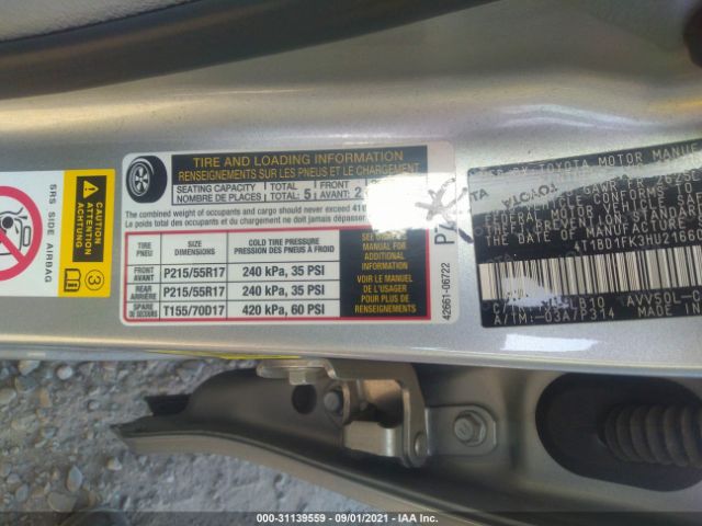 Photo 8 VIN: 4T1BD1FK3HU216601 - TOYOTA CAMRY 