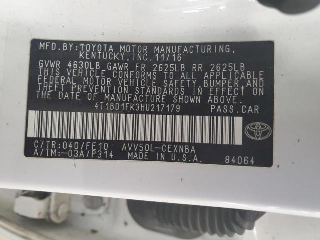 Photo 11 VIN: 4T1BD1FK3HU217179 - TOYOTA CAMRY 