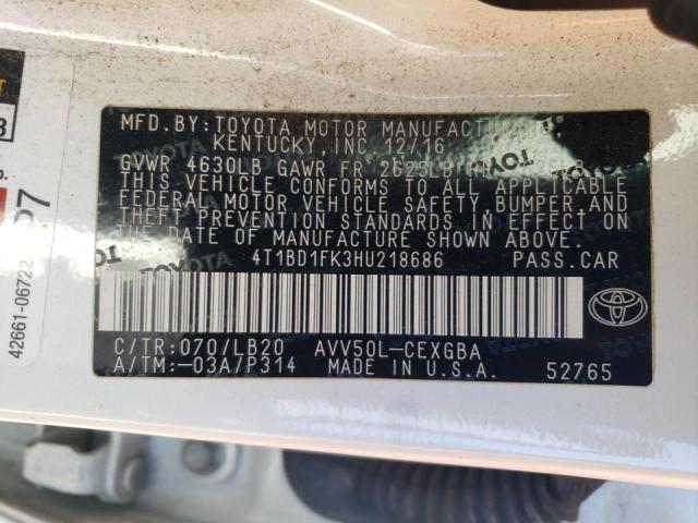 Photo 9 VIN: 4T1BD1FK3HU218686 - TOYOTA CAMRY HYBR 