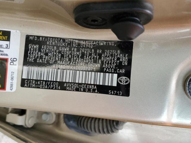 Photo 11 VIN: 4T1BD1FK4CU027271 - TOYOTA CAMRY HYBR 