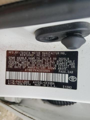 Photo 11 VIN: 4T1BD1FK4CU050694 - TOYOTA CAMRY HYBR 