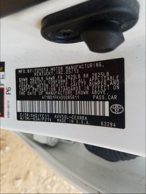 Photo 9 VIN: 4T1BD1FK4DU085611 - TOYOTA CAMRY HYBR 