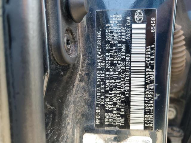 Photo 11 VIN: 4T1BD1FK4EU102800 - TOYOTA CAMRY HYBR 