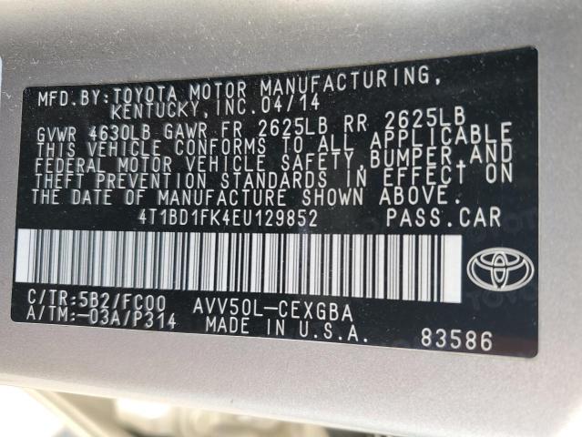 Photo 11 VIN: 4T1BD1FK4EU129852 - TOYOTA CAMRY HYBR 