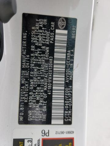 Photo 11 VIN: 4T1BD1FK4EU130483 - TOYOTA CAMRY HYBR 