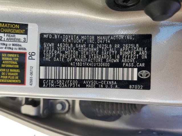 Photo 12 VIN: 4T1BD1FK4EU130600 - TOYOTA CAMRY 