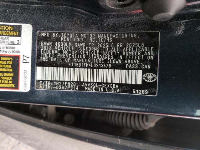 Photo 11 VIN: 4T1BD1FK4HU213478 - TOYOTA CAMRY 