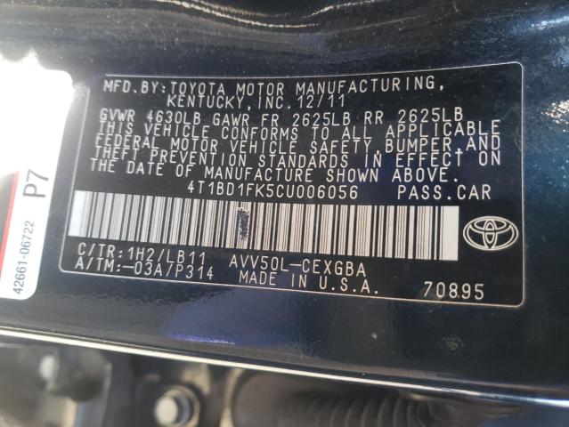 Photo 9 VIN: 4T1BD1FK5CU006056 - TOYOTA CAMRY HYBR 