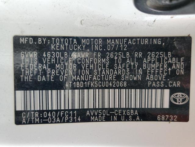 Photo 11 VIN: 4T1BD1FK5CU042068 - TOYOTA CAMRY 