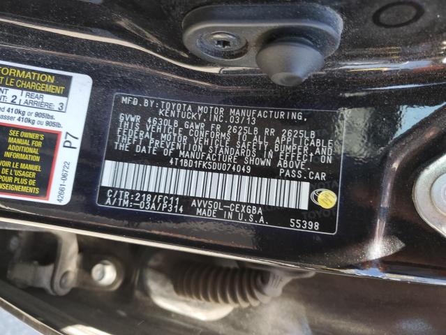 Photo 11 VIN: 4T1BD1FK5DU074049 - TOYOTA CAMRY HYBR 