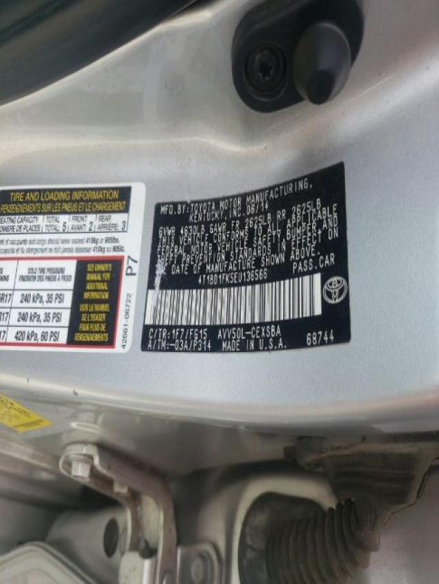 Photo 9 VIN: 4T1BD1FK5EU136566 - TOYOTA CAMRY HYBR 