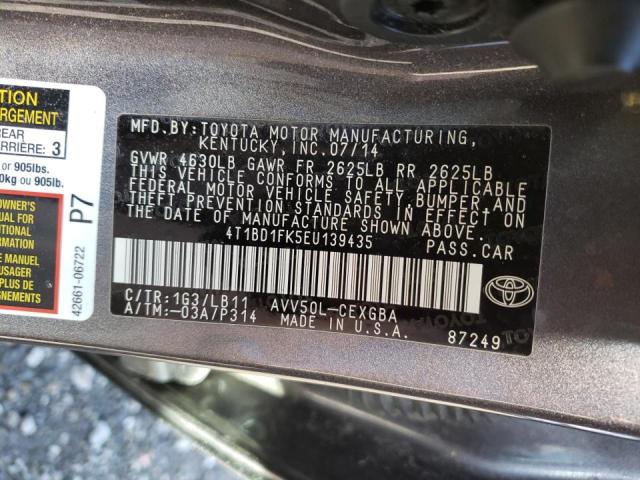 Photo 9 VIN: 4T1BD1FK5EU139435 - TOYOTA CAMRY HYBR 