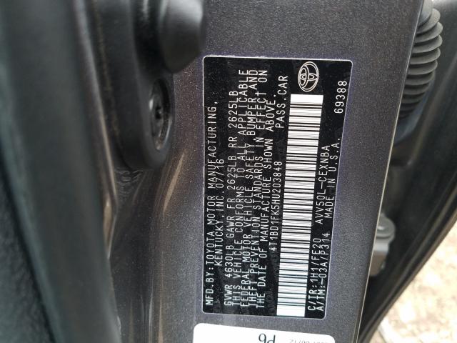 Photo 9 VIN: 4T1BD1FK5HU203848 - TOYOTA CAMRY HYBR 