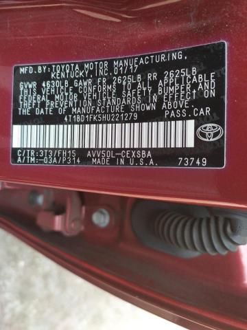 Photo 11 VIN: 4T1BD1FK5HU221279 - TOYOTA CAMRY HYBR 