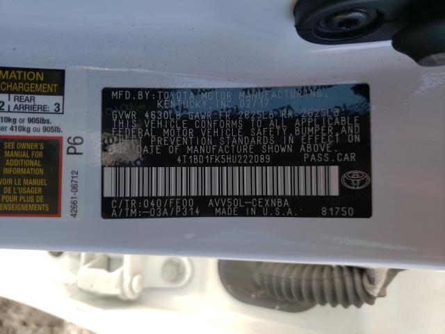 Photo 9 VIN: 4T1BD1FK5HU222089 - TOYOTA CAMRY HYBR 