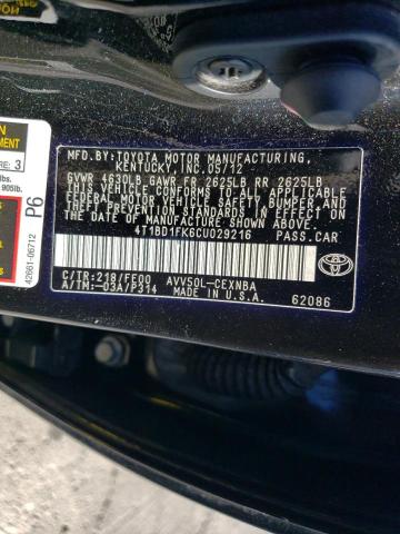 Photo 12 VIN: 4T1BD1FK6CU029216 - TOYOTA CAMRY HYBR 