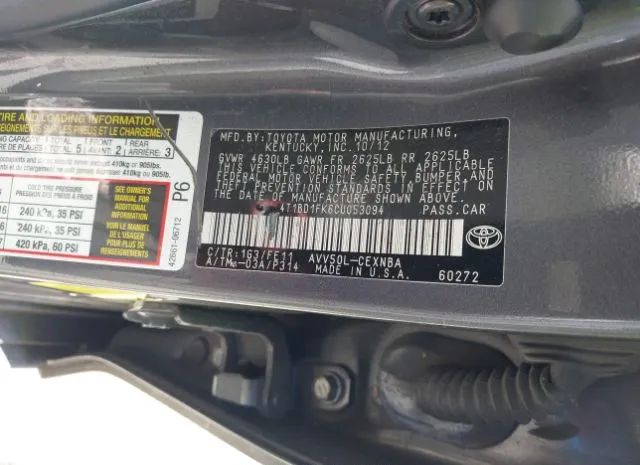 Photo 8 VIN: 4T1BD1FK6CU053094 - TOYOTA CAMRY 