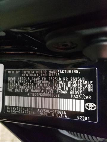 Photo 9 VIN: 4T1BD1FK6DU066526 - TOYOTA CAMRY HYBR 