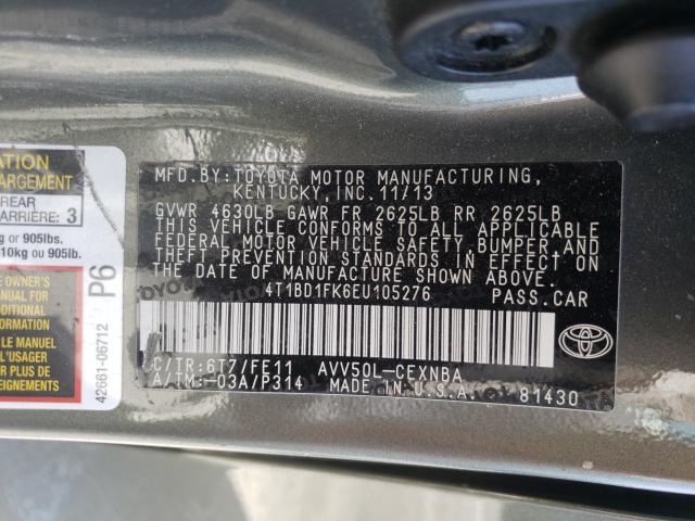 Photo 9 VIN: 4T1BD1FK6EU105276 - TOYOTA CAMRY 