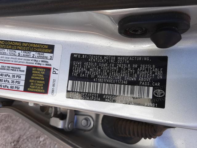 Photo 9 VIN: 4T1BD1FK6EU117346 - TOYOTA CAMRY HYBR 