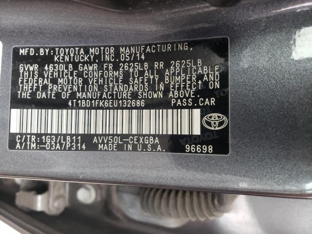 Photo 9 VIN: 4T1BD1FK6EU132686 - TOYOTA CAMRY HYBR 