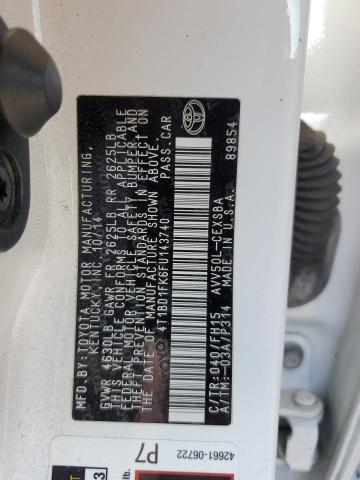 Photo 12 VIN: 4T1BD1FK6FU143740 - TOYOTA CAMRY HYBR 