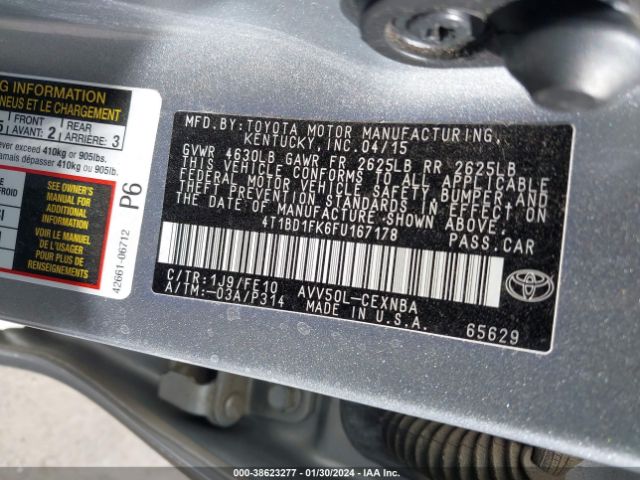 Photo 8 VIN: 4T1BD1FK6FU167178 - TOYOTA CAMRY HYBRID 