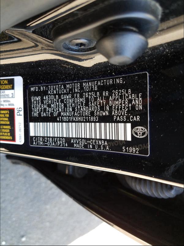 Photo 9 VIN: 4T1BD1FK6HU211893 - TOYOTA CAMRY HYBR 