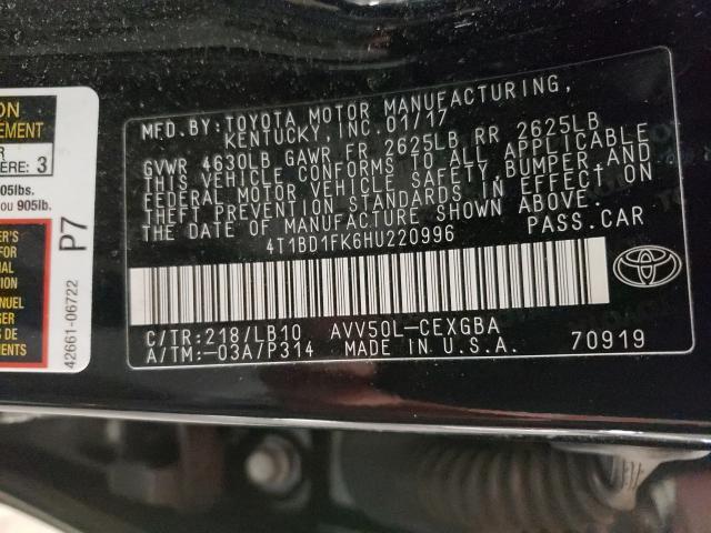 Photo 9 VIN: 4T1BD1FK6HU220996 - TOYOTA CAMRY HYBR 