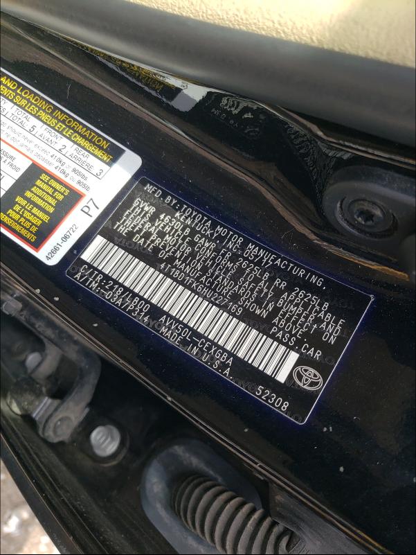 Photo 9 VIN: 4T1BD1FK6HU227169 - TOYOTA CAMRY HYBR 