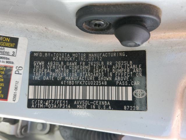 Photo 13 VIN: 4T1BD1FK7CU022548 - TOYOTA CAMRY 