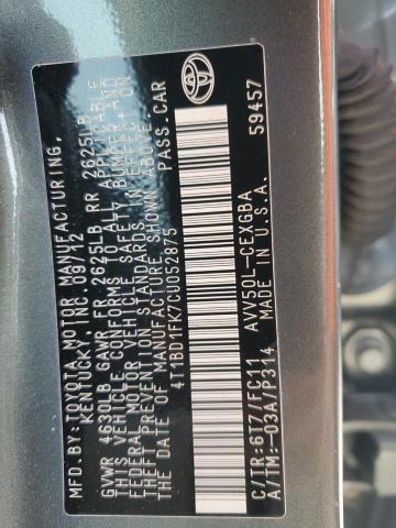 Photo 11 VIN: 4T1BD1FK7CU052875 - TOYOTA CAMRY 