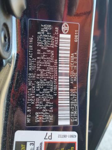 Photo 11 VIN: 4T1BD1FK7CU053184 - TOYOTA CAMRY 