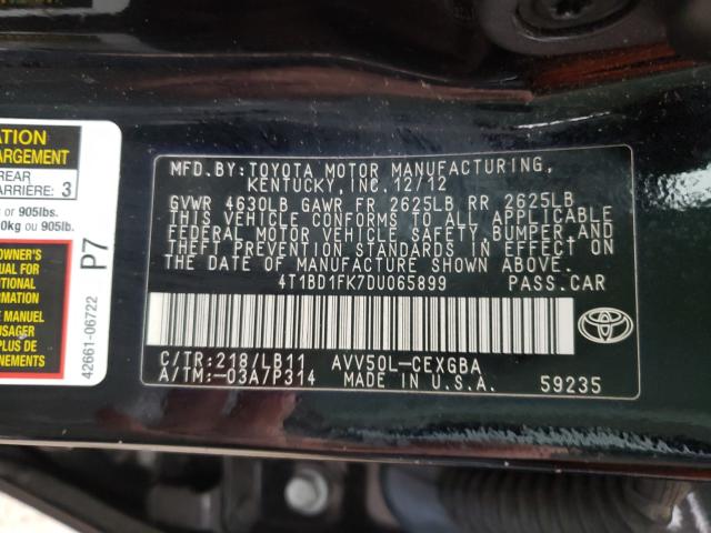 Photo 9 VIN: 4T1BD1FK7DU065899 - TOYOTA CAMRY HYBR 