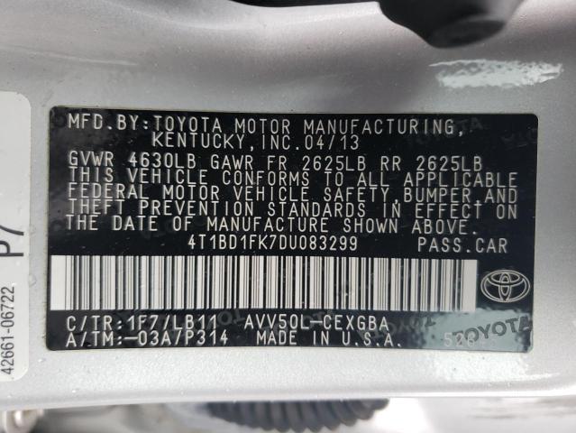 Photo 11 VIN: 4T1BD1FK7DU083299 - TOYOTA CAMRY HYBR 