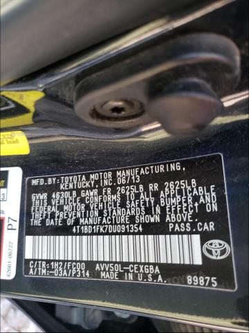 Photo 9 VIN: 4T1BD1FK7DU091354 - TOYOTA CAMRY HYBR 