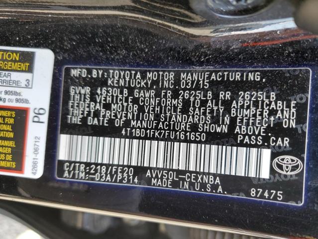 Photo 12 VIN: 4T1BD1FK7FU161650 - TOYOTA CAMRY HYBR 