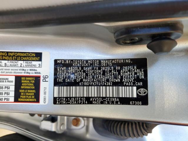 Photo 11 VIN: 4T1BD1FK7FU174382 - TOYOTA CAMRY HYBR 