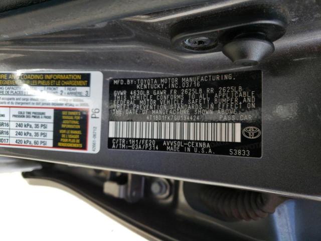 Photo 9 VIN: 4T1BD1FK7GU194424 - TOYOTA CAMRY HYBR 