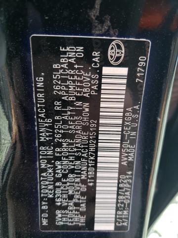 Photo 11 VIN: 4T1BD1FK7HU215192 - TOYOTA CAMRY HYBR 