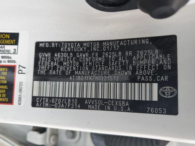 Photo 11 VIN: 4T1BD1FK7HU221512 - TOYOTA CAMRY 