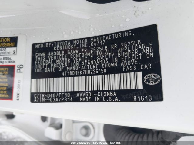 Photo 8 VIN: 4T1BD1FK7HU226158 - TOYOTA CAMRY HYBRID 