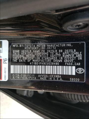 Photo 9 VIN: 4T1BD1FK8CU028486 - TOYOTA CAMRY 